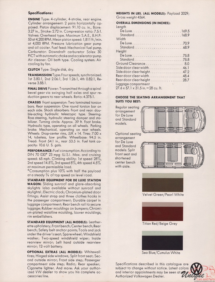 1967 Volkswagen Kombi Bus Brochure Page 11